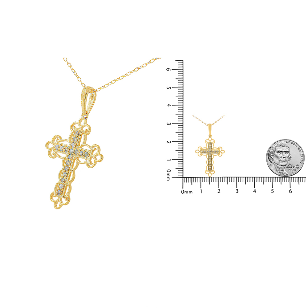 10K Yellow Flashed .925 Sterling Silver 1/4 - Picture 5 of 6